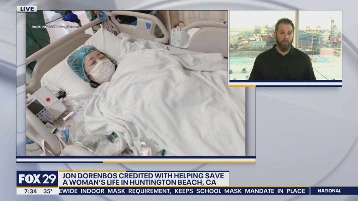 Jon Dorenbos credited with helping save woman's life after fiery accident in California